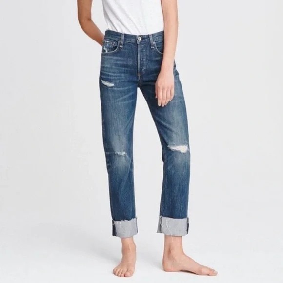 NWT Rag & Bone Rosa Mid - Rise Boyfriend Jean in Bristol 23 - Picture 2 of 16